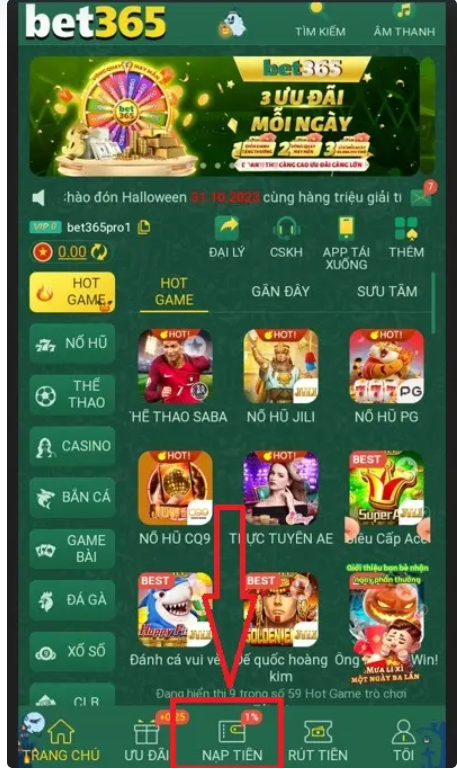 Nạp Tiền BET365